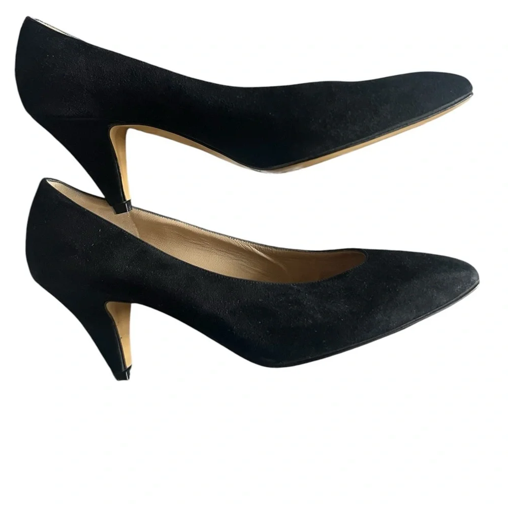 New Vintage Amalfi Monica Made in Italy Womens Pumps Black Suede - Picture 3 of 7